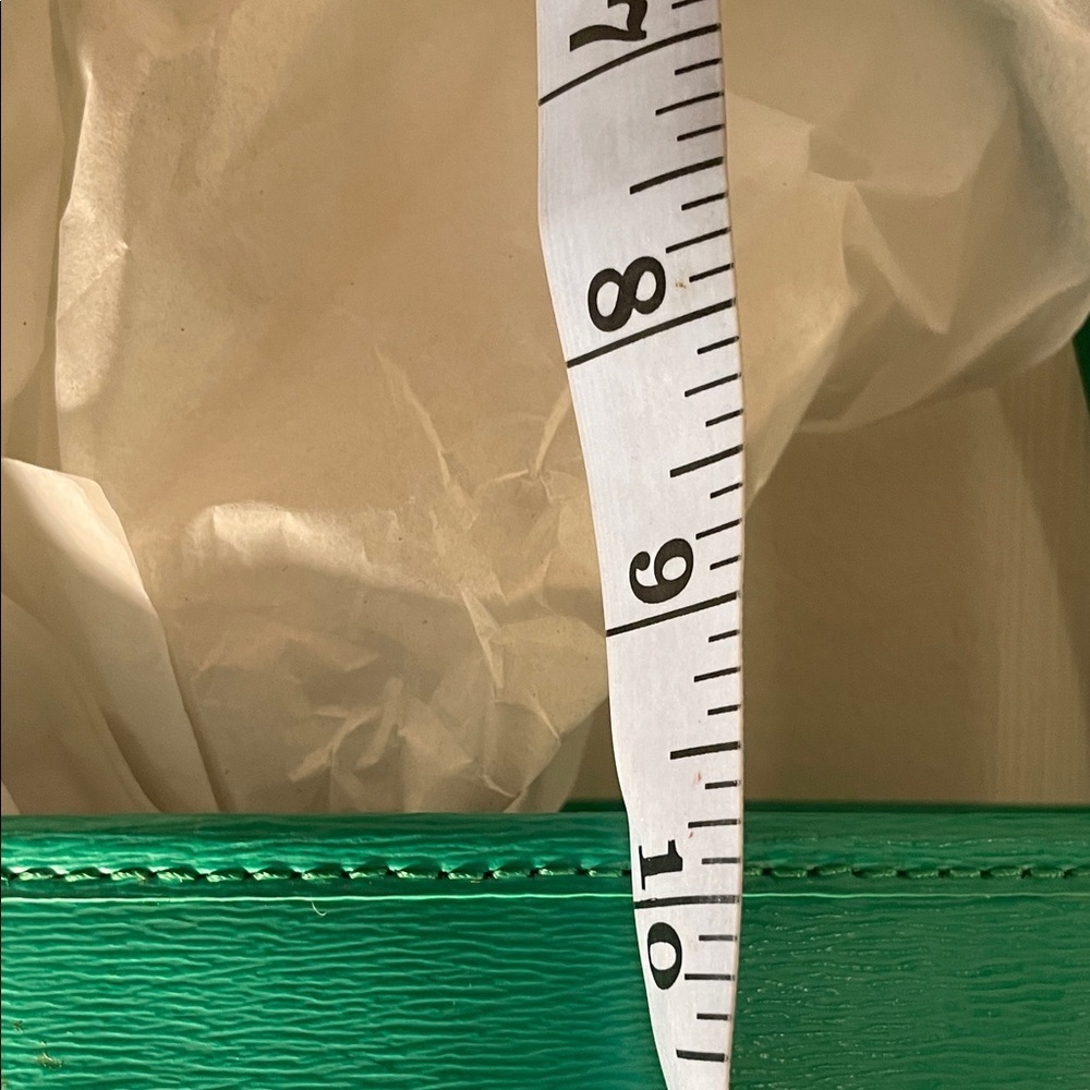 Lauren Ralph Lauren Newbury Emerald Green Embossed Logo Footed Tote Bag - Picture 6 of 14